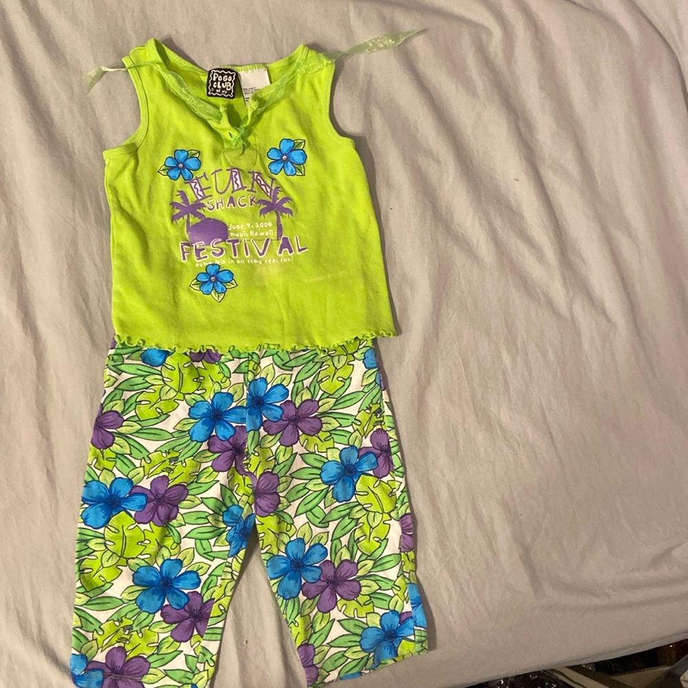 Girls board shorts and sleeveless t shirt set